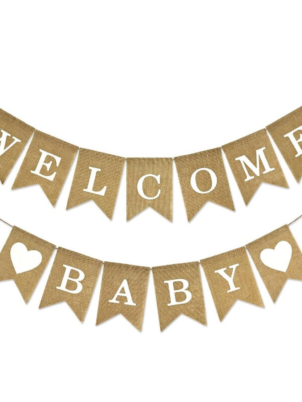 Burlap Welcome Baby Banner - NO DIY Baby Shower Decoration Banner Oh Welcome Bab